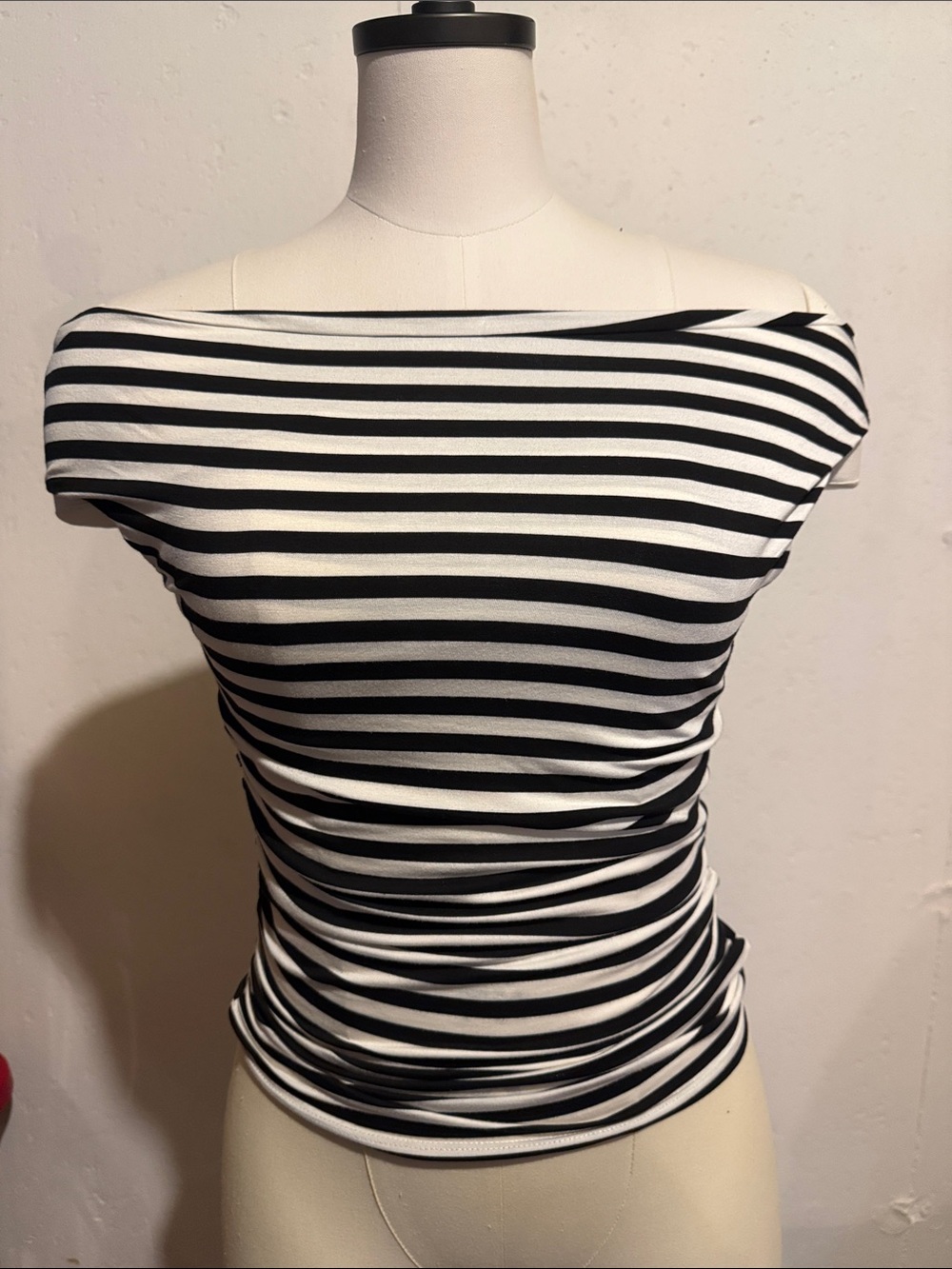 Ripe Black & White Striped Off-Shoulder Camisole